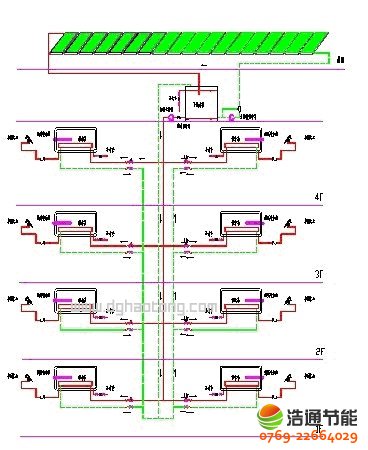 集中集熱、分戶儲熱輔熱式太陽能熱水工程系統(tǒng)